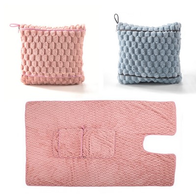 3D Textured Flannel 2-in-1 Pillow Blanket (11.4x11 Inches)