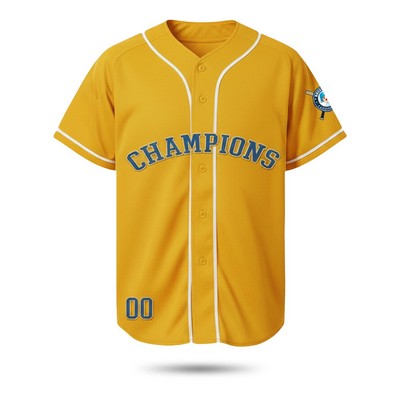 Unisex Premium Baseball Jersey Solid Color Full-Button 180gsm