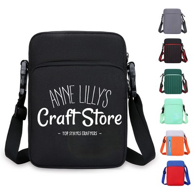 Water-Repellent Crossbody Organizer Bag with Adjustable Strap