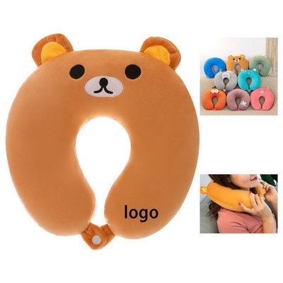 Cartoon U-Shaped Neck Pillow with PP Cotton Fill (Super Soft, Customizable Design)