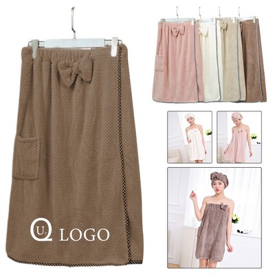 Coral Fleece Women'S Wearable Bath Towel Suit