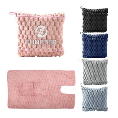 3D Textured Flannel 2-in-1 Pillow Blanket (11.4x11 Inches)