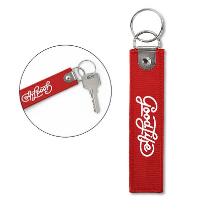 Woven Flight Luggage Keytag With Ring