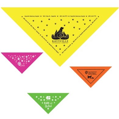 USA Made Snap & Go™ Neon Pet Bandanna Triangle (3) size Adjustments (Med-LG) 100% Cotton