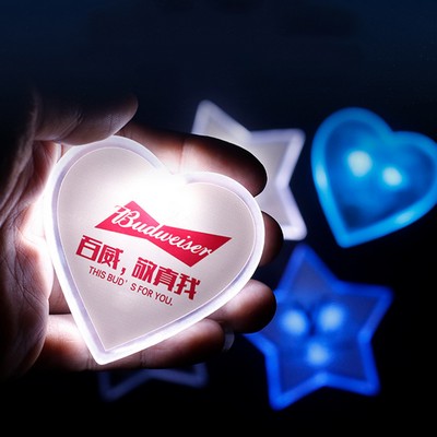 Love Shape LED Flashing Brooches Light Lapel Pins