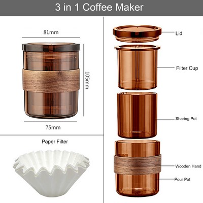 3-in-1 Pour Over Coffee Maker Set