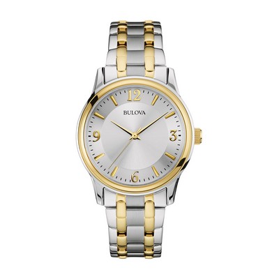 Bulova® Men's Corporate Collection Two-tone Bracelet Watch, Silver-tone Dial