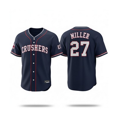 Premium Solid Color Full-Button Baseball Jersey - Men