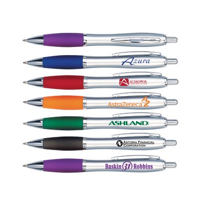 Curvy Plastic Click Ballpoint Pen