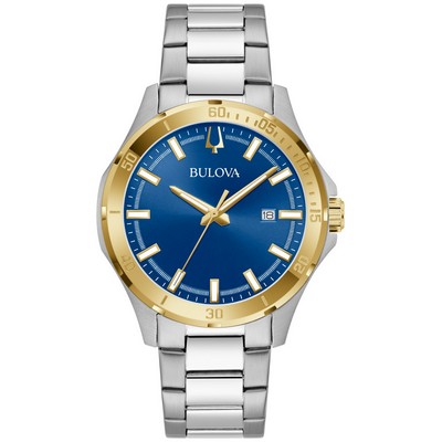 Bulova® Men's Corporate Collection, Two-tone Bracelet Watch, Blue Dial