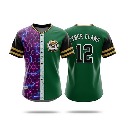Women's Sublimation Full-Button Baseball Jersey - 200G