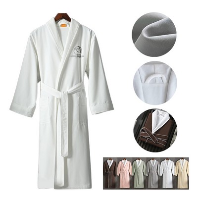 Double-Layer Plush Hotel-Style Velvet Bathrobe