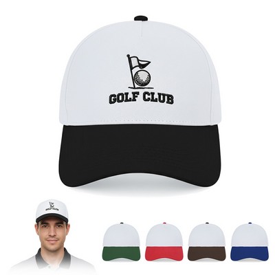 Two-Tone 5-Panel Structured Cotton Cap