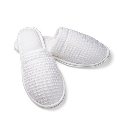 Woman's Closed Toe Waffle Slippers (Overseas - Embroidered)