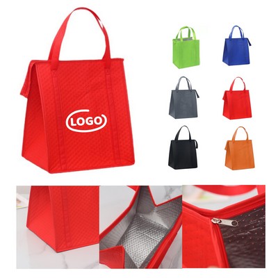 Insulated Non-Woven Grocery Tote Bag-One/Full Color Imprint (30 Days Delivery)