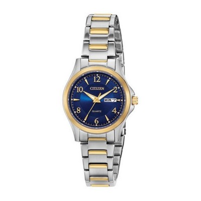 Citizen® Ladies' Two-Tone Quartz Watch W/ Blue Dial