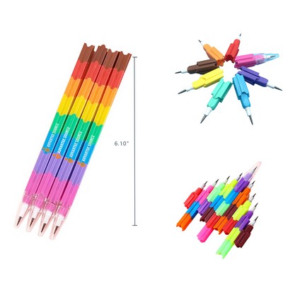 Colorful Interlocking Stackable Pencil For Kids