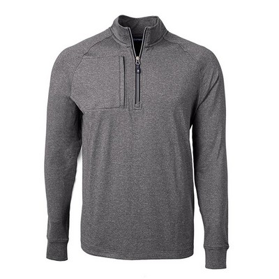 Cutter and Buck Adapt Eco Knit Heather Recycled Quarter Zip Pullover- Big and Tall