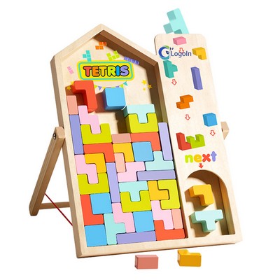 Wooden 3D Blocks Puzzle Brain Teasers Toy Game for Kids