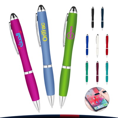 Auguste Metallic Curvaceous Ballpoint Stylus Pen