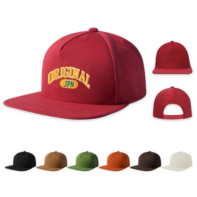 5 Panel Corduroy Snapback Cap
