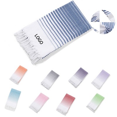 Gradient Turkish Tassel Beach Towel