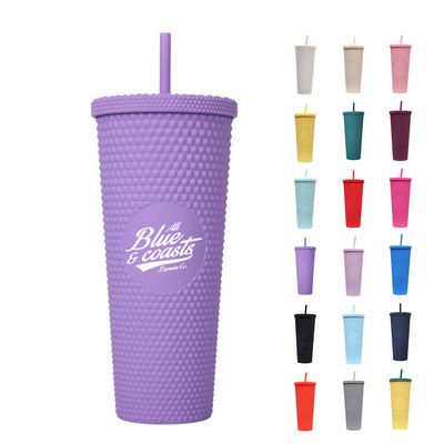 24oz Insulated Studded Tumbler with Straw and Lid