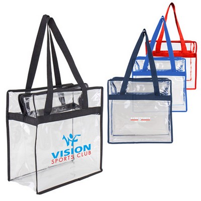 Transparent Promo Stadium Zippered Tote