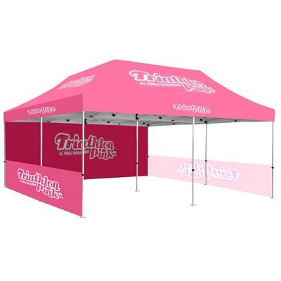 20x20' Premium Hex Aluminum Frame Tent Kit w/Rear and Half Side Walls