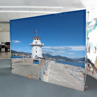 10' Beacon Graphic POP UP Display Kit Backdrop Wall Kit Backwall Foldable Banner Stand