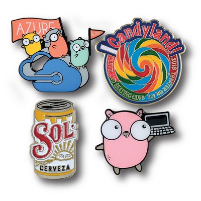 Custom Lapel Pins - 1 7/8" (1.875") Die Struck Iron Soft Enamel