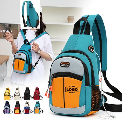 Trendy Multi-Functional Oxford Chest Bag Sling Crossbody Backpack