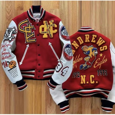 High-End Custom Leather or Eco-Friendly Vegan Leather Varsity Letterman Jackets