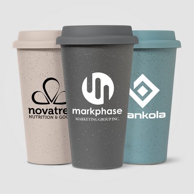 Equator - 9 oz. Double Wall Ceramic Tumbler with Silicone Lid - Silkscreen