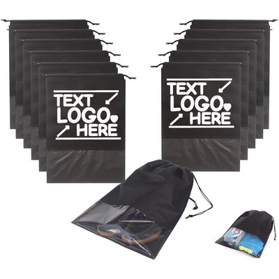 Travel Shoe Bags Non-Woven With Clear Window