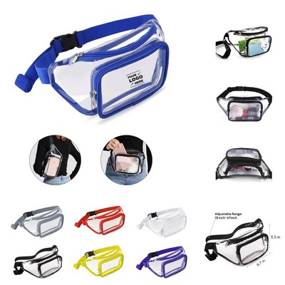 Unisex PVC Clear Fanny Pack w/2 Pockets