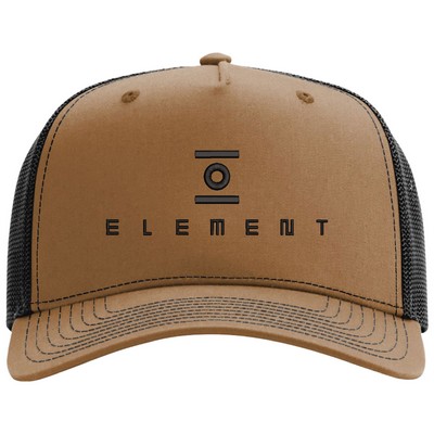 Richardson 112FPC 5-Panel Champ Trucker Hat w/Leatherette Adhesive Patches or Embroidery