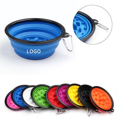 12oz TPE Collapsible Slow Feeder Dog Pet Bowl