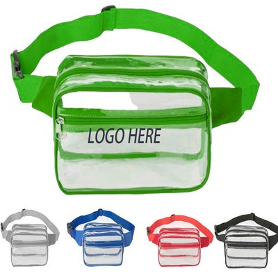Waist Bag Stadium Approved Clear PVC Transparent Fanny Pack
