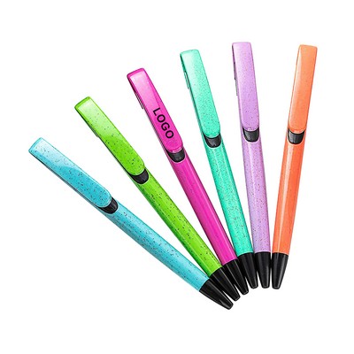 Click Action Colored Wheat Straw Pen