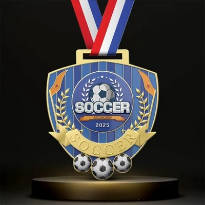3.5" UV Printed Soccer Medals