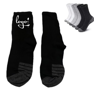 Jacquard Knit Cotton Crew Socks