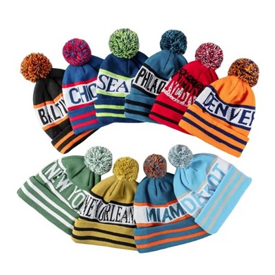 Custom Holiday Pom Beanie for Winter Gifts