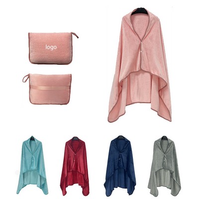 2-in-1 Travel Pillow Airplane Blanket