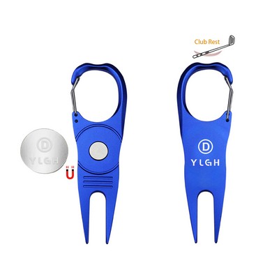 Golf Divot Ball Marker With Carabiner