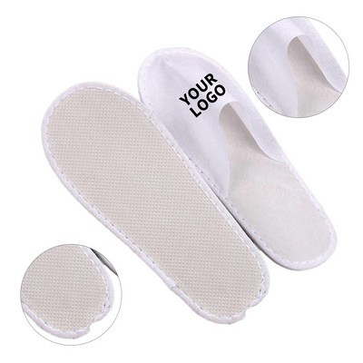 Disposable Close Toe Slippers Brushed Plush Material