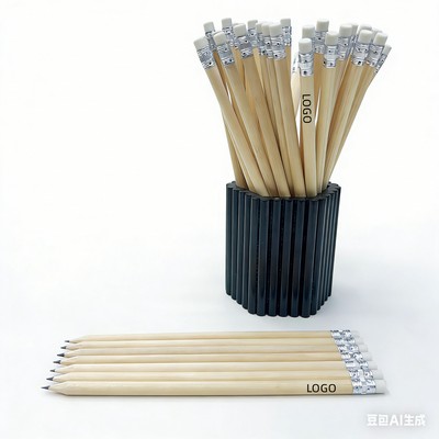 Round Natural Wooden Pencil with Eraser